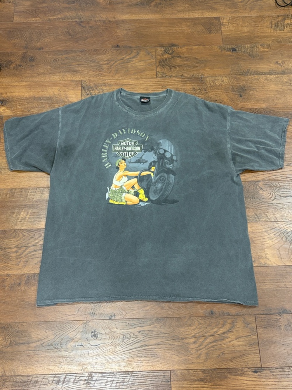 Harley-Davidson Washed Charcoal Pin-Up Graphic Tee